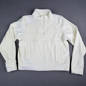 DSG Pullover Girls Large 14 Pale Yellow Velour 1/2 Zip Soft Kangaroo Pocket